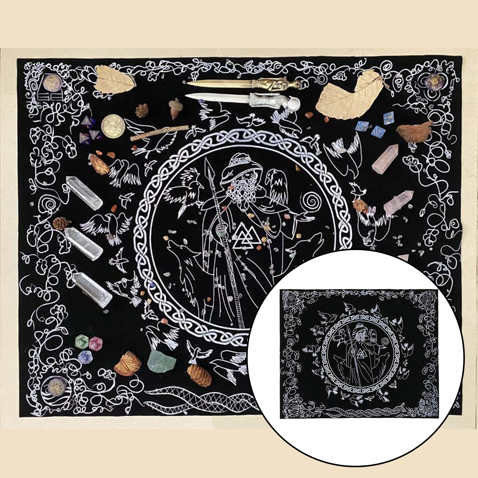 74x60cm Rituals Tarot Card Tablecloth Altar Cloth Board Game Astrology