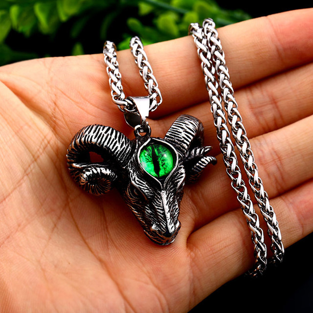 Real Solid 925 Silver Skull W. Red Eyes Pendant Men Or Ladies Emo Goth  Necklace