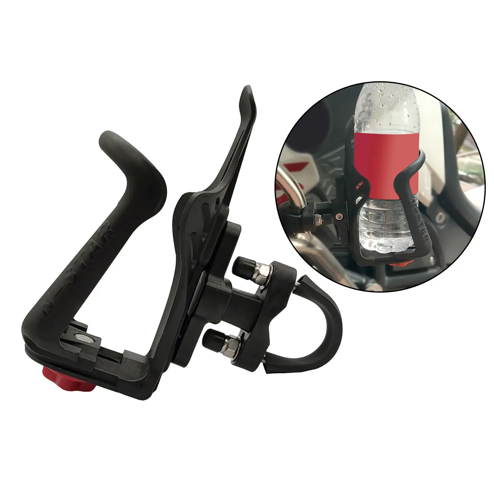 Bike Motorcycle Water Bottle Holder with Screws Adjustable Bicycle Handlebar Mount Cup Cage Compatible with 6-7.5cm Water Cup