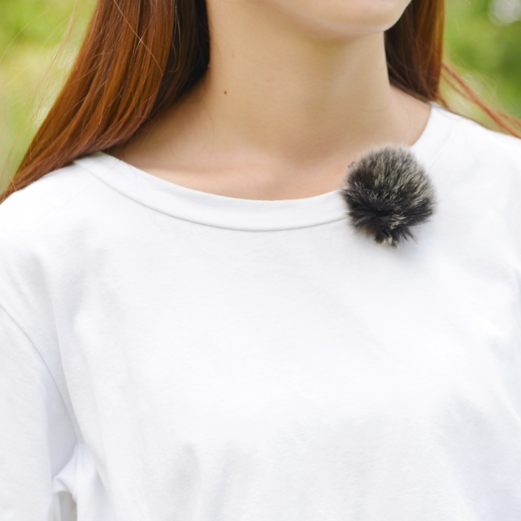 Black Fur Windshield Wind Muff for Lapel Lavalier Clip-on Microphone Mic