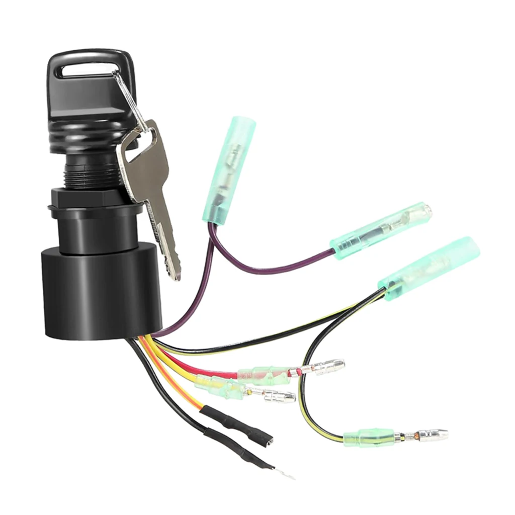 Boat Ignition Switch with 2 Keys Replacement for Mercury Mariner 6 Wire Connectors Off-Run-Start MP41070-2