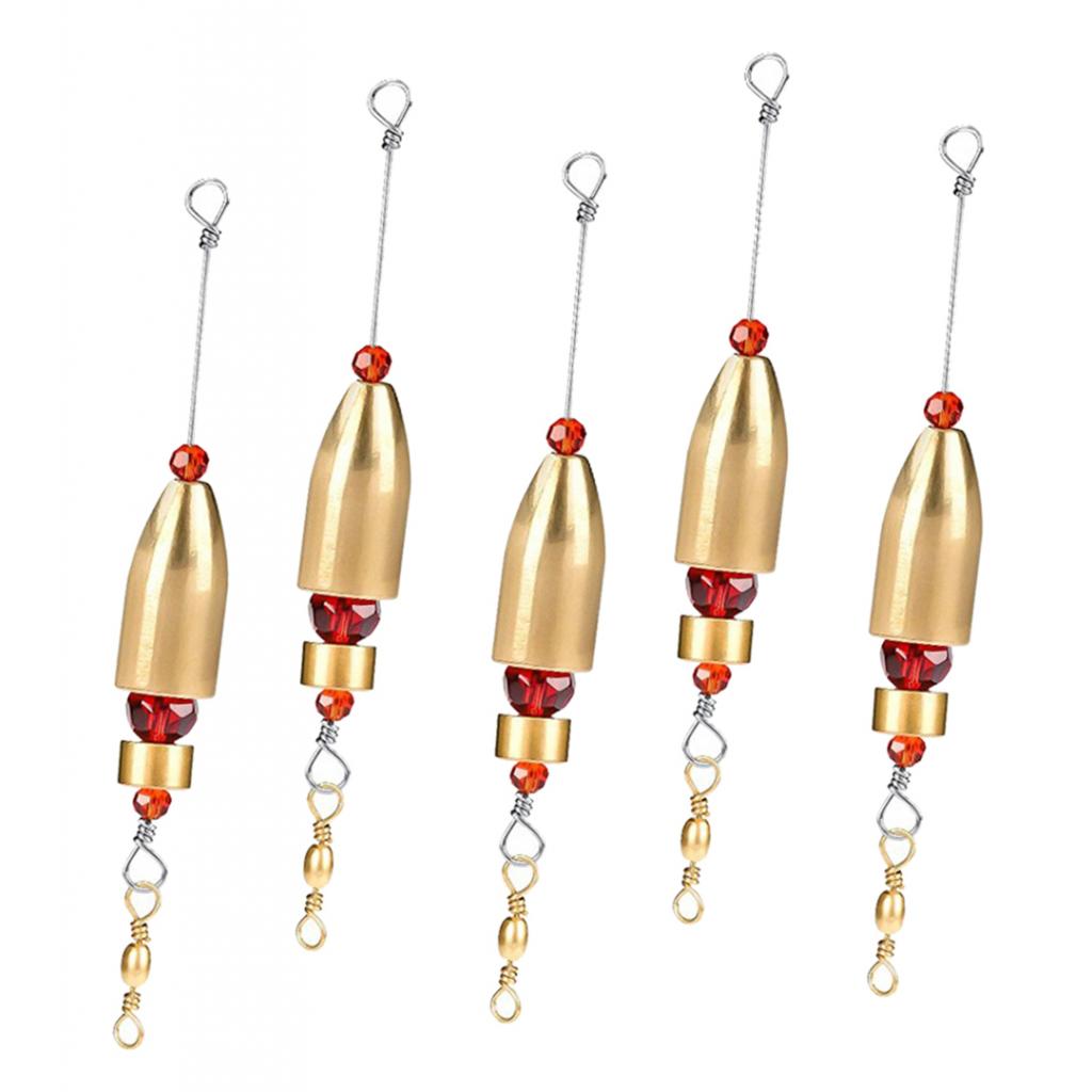 5 Pieces Pre-rigged Carolina Rigs With Brass Sinker Glass Beads Swivel