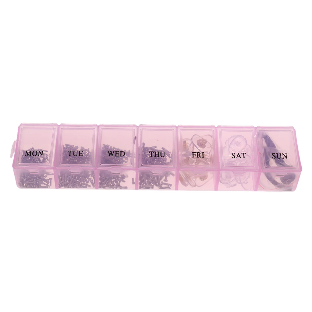 7 Compartment Screws Eyeglass Glasses Nose Pads Repair Kit for Eyeglasses Sunglasses Watch