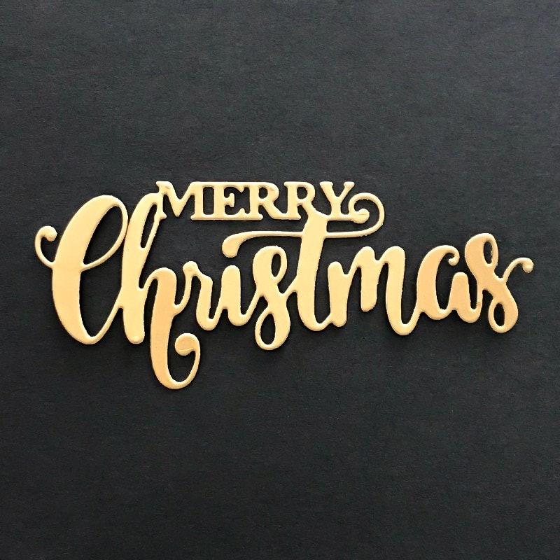 MERRY Christmas Dies Cut Word Metal Cutting Stamps Craft Scrapbooking