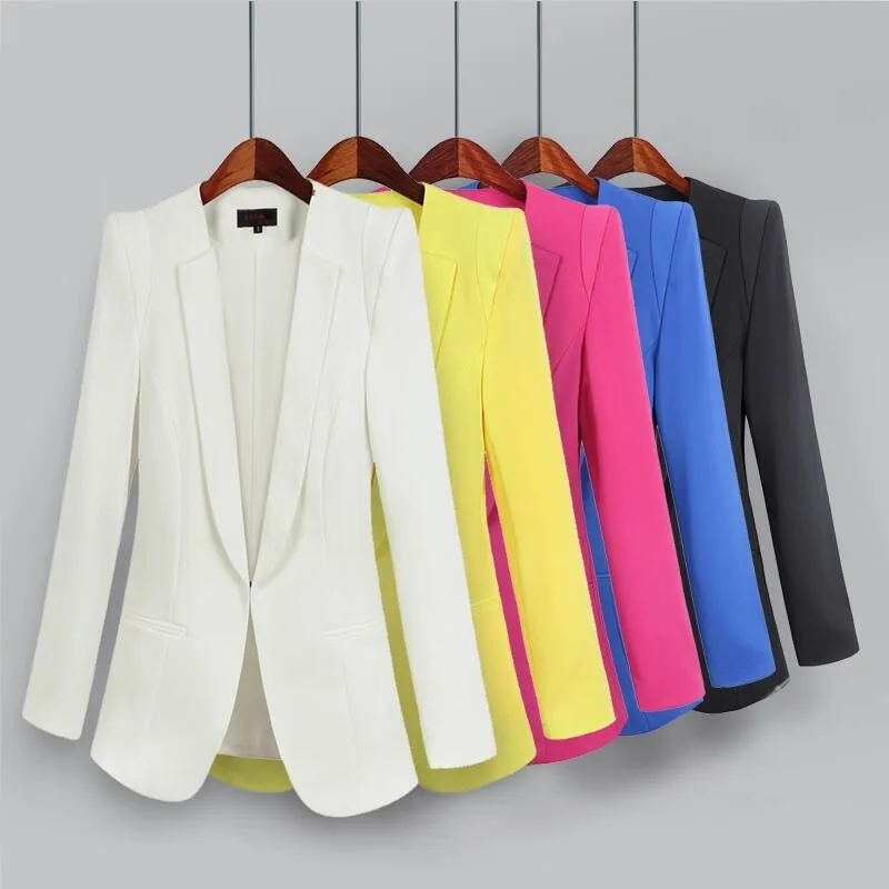 Plus Size Business Suits Women Hidden Breasted Blazers 2022 Spring Autumn New Solid Colors Long Sleeve Blazer Office Work Wear suit set