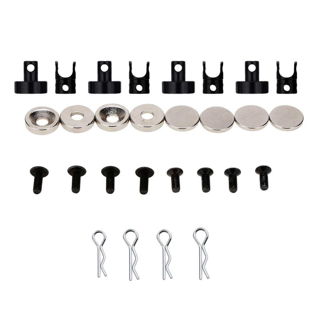 4Pcs Magnetic RC Car Vehicle Body Column Clips Metal 1:10 RC Car Part Kit