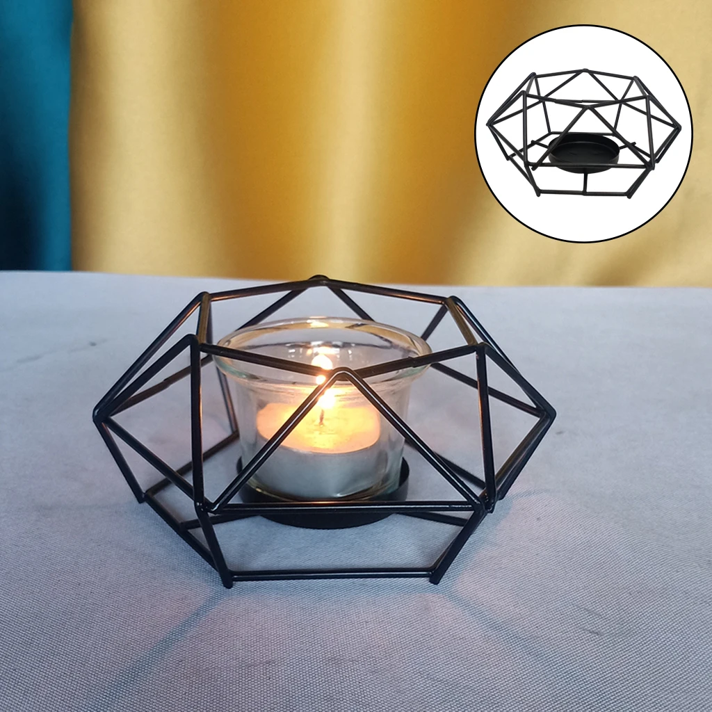 Nordic Style 3D Geometric Candlestick Metal Candle Holder Tealight Candles Holder Wedding Home Decor Centerpiece