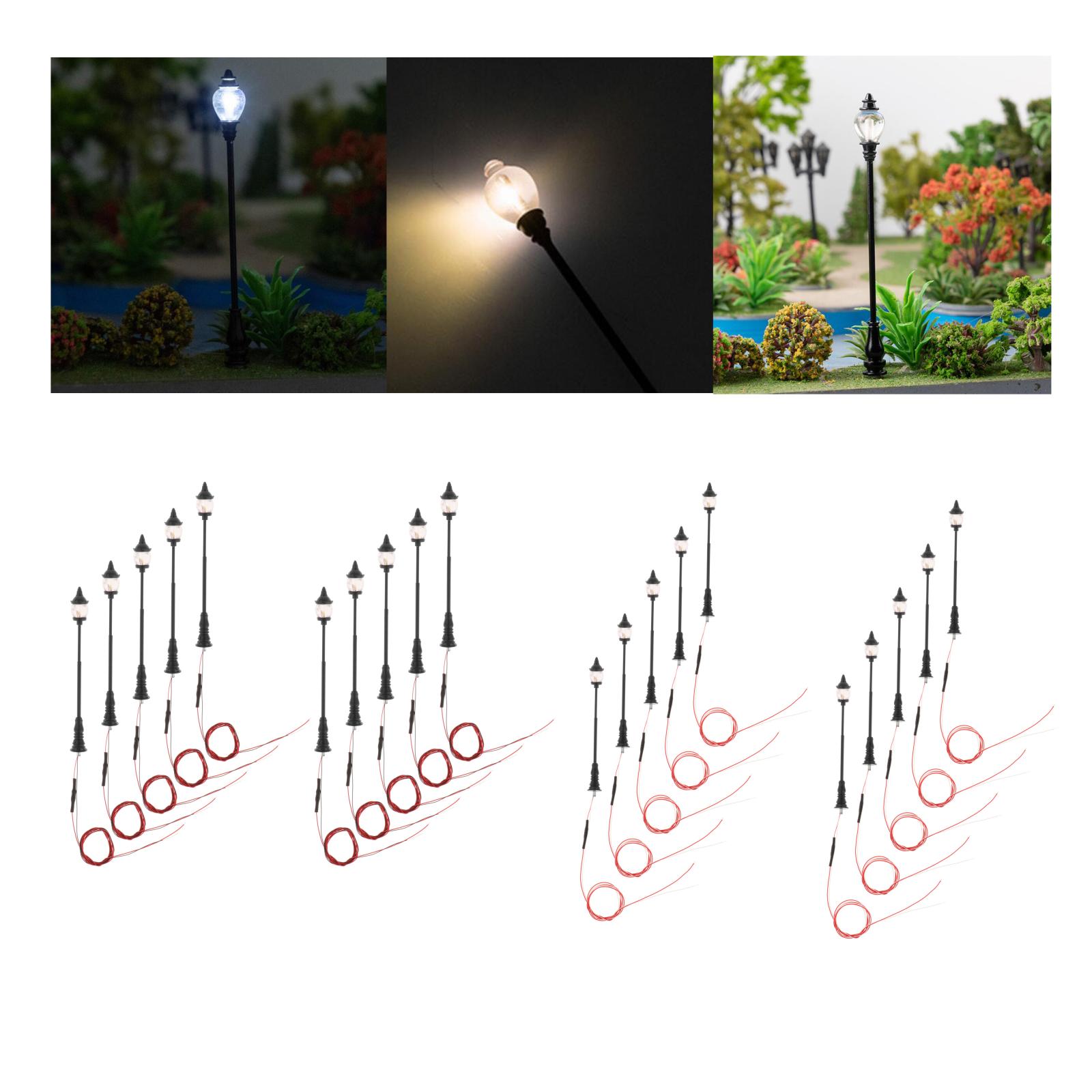 10 Pack of 8.8cm Garden Railway Lights LEDs Mini Sand Table Micro Landscape Building Layout Accessory
