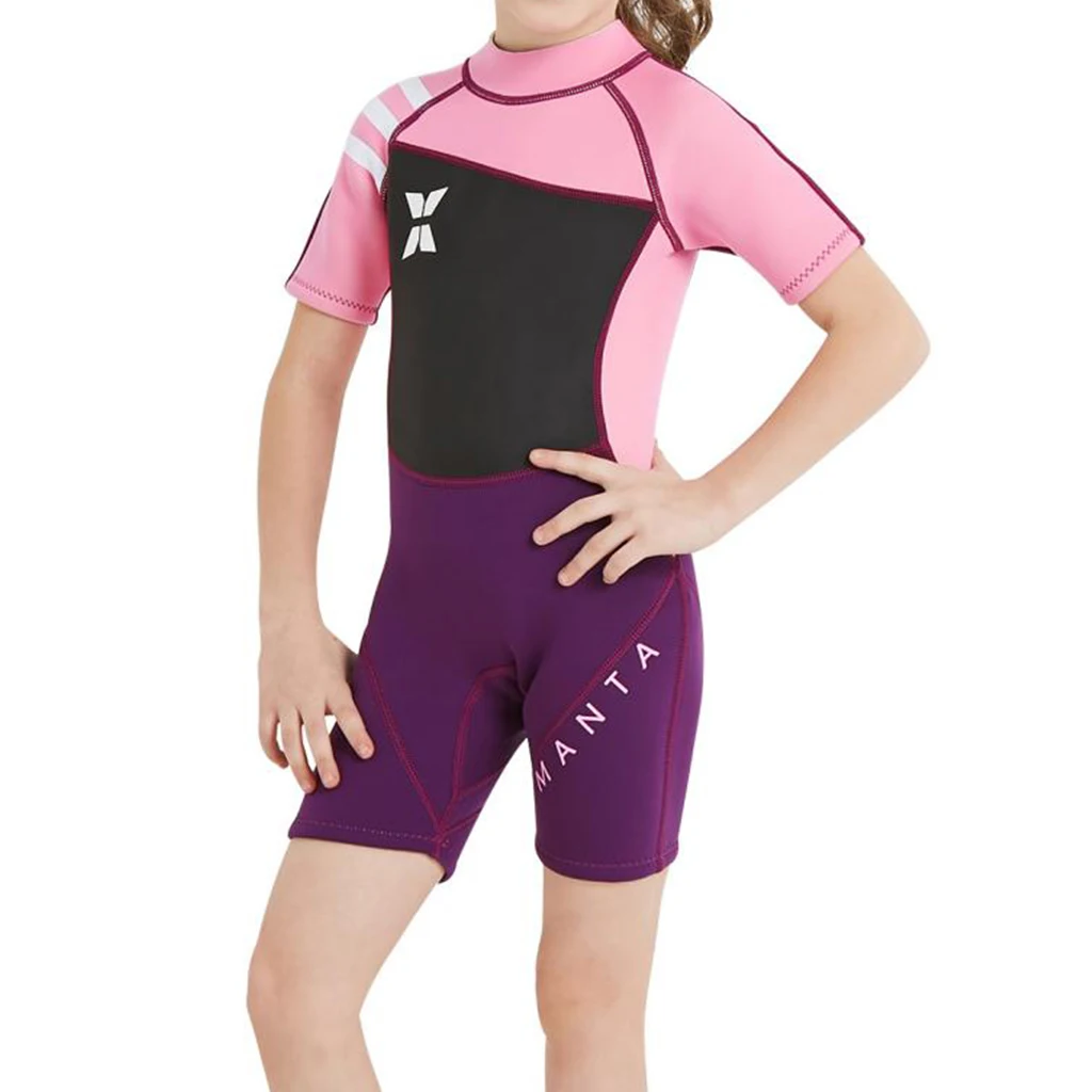 Kids Short Sleeve Wetsuit Swimwear Bathing Suit One Piece Swimsuit UPF50+ Wetsuits Surfing Swimming Diving Suit