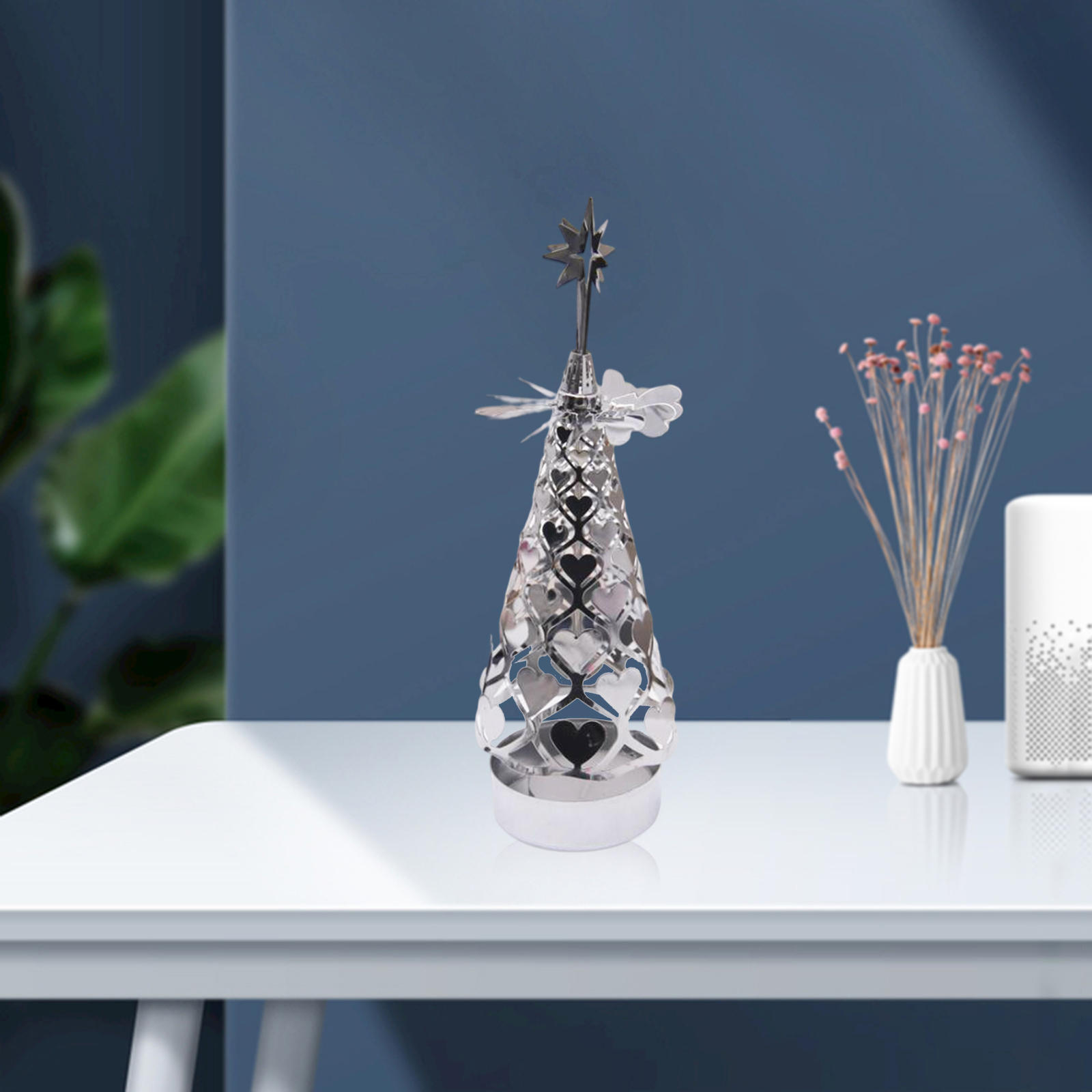 Holiday Rotating Candle Holder Candleholder Rotating Candlestick Tea Light Holder for Home Living Room Xmas Gifts Decoration