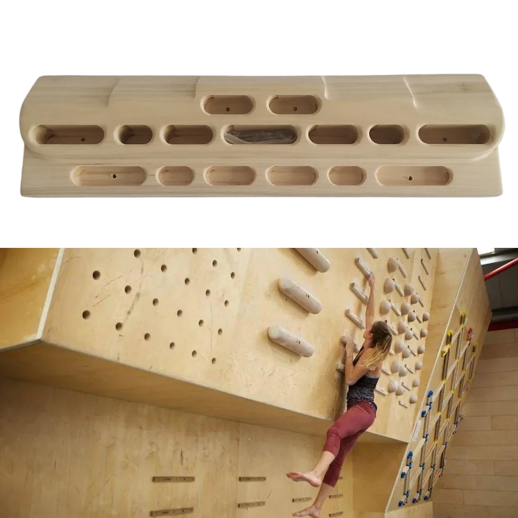 Premium Wooden Climbing Hangboard Slopers Fingerboard 54.5x15x4.5cm Wrist Forearm Grip Climbing Accessories
