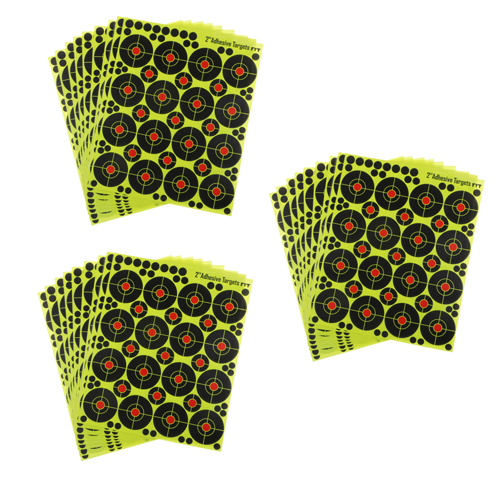 480pcs Self Adhesive Stickers for Hunting 2" High Visibility Reactive Fluorescent Yellow Sticker Paper Target Shooting Training