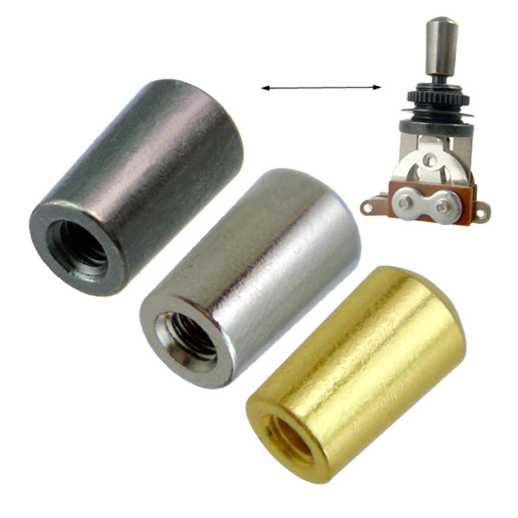 Internal Thread 4mm Brass 3 Way Toggle Switches Knobs  Tip Button for   Electric Guitar Parts