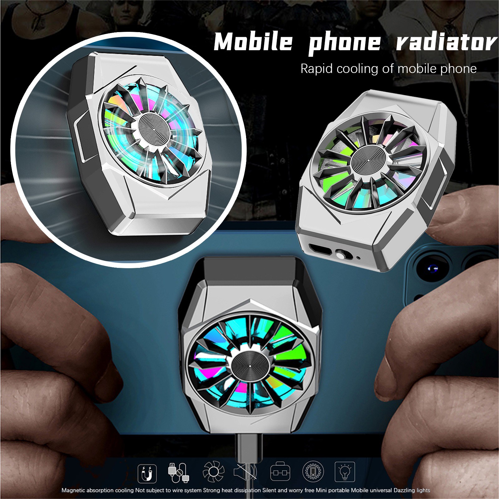 5 Mini Ventilateurs De Poche Pour Téléphone - Branchement Direct Sur Port IPhone/Type C - Léger, Silencieux Et Portable