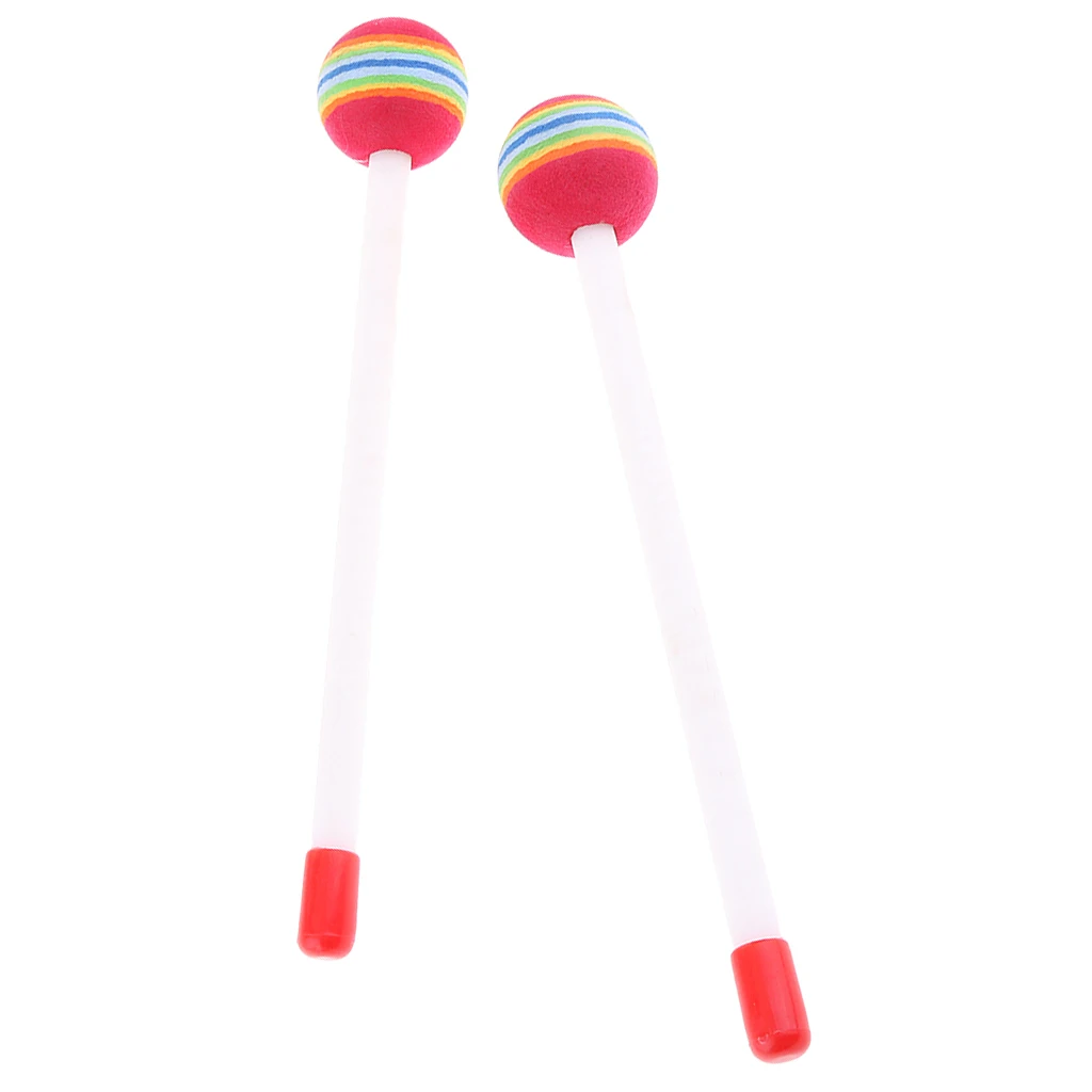 1   Pair   Colorful   Drum   stick   Drum   Mallets   Hammer   Rod   Kids  