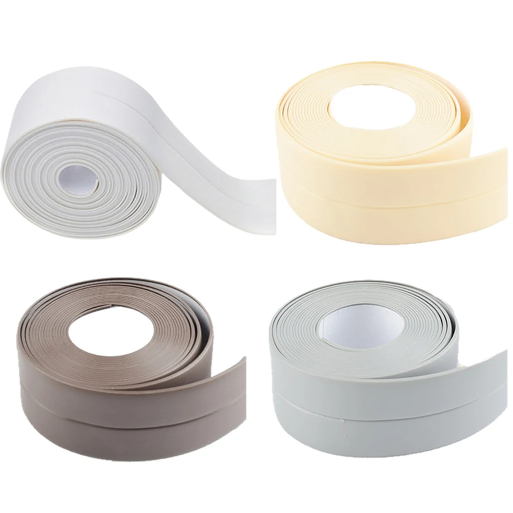 Bathroom Stickers Shower Sink Bath Sealing Strip Caulk Tape PVC Self adhesive Waterproof Wall Sticker for Bathroom Kitchen