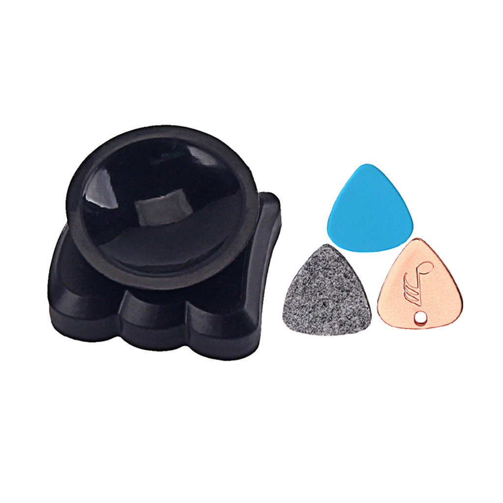 3 Pieces Acoustic Electric Guitar Bass Plectrums with Picks Clip Holder Set
