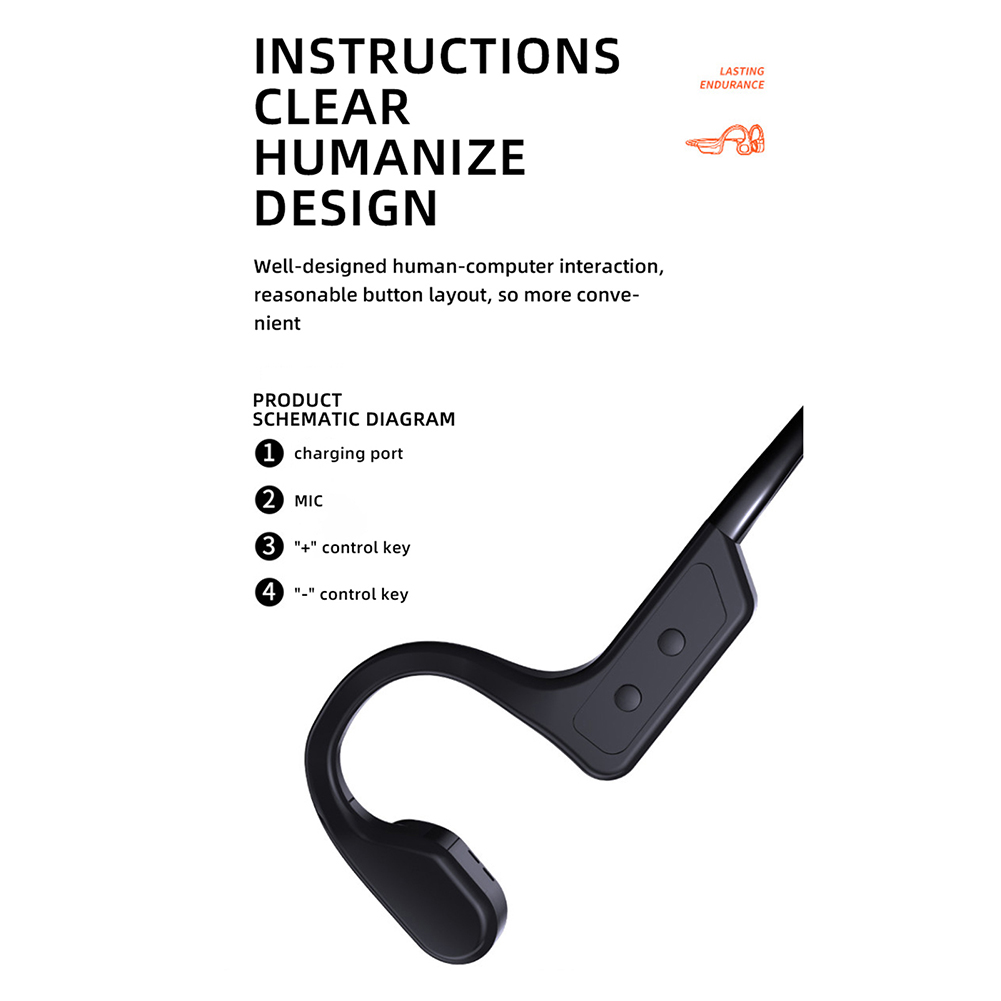 Fones de Ouvido Bluetooth de Condução Esportivos sem Fio Sweatband para Esportes de Corrida Óssea Abertos Bluetooth Microfone Estéreo 5.1 7 Fones de ouvido