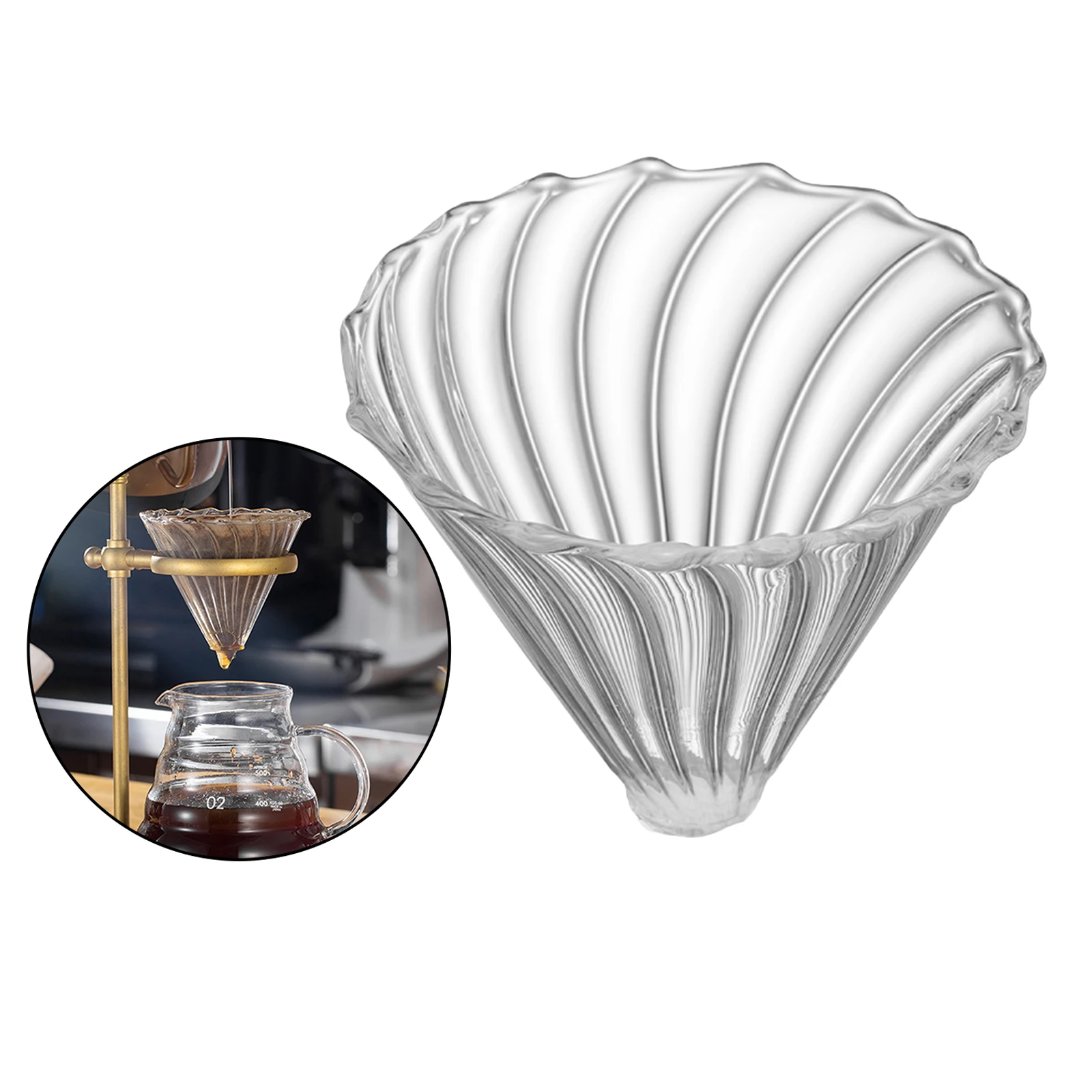 Pour Over Glass Coffee Filter Cup Cone Home Brew Maker Easy to Clean Gift