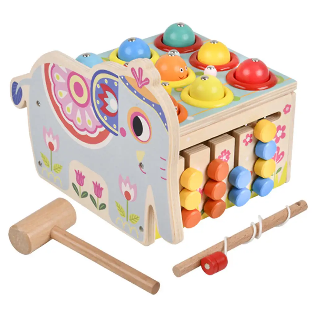 Hammer Pounding Toys with Xylophone Developmental Toy Magnet Fishing Game for Xmas Present
