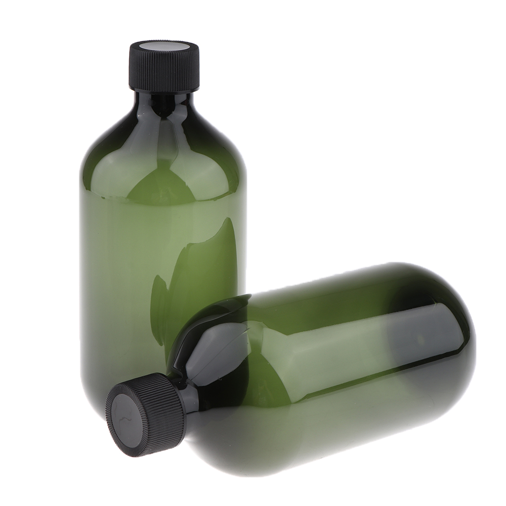 2Pcs 500ml Plastic Screw Bottle Travel Shampoo Cosmetic Holder Container with Cap Inside the Plug