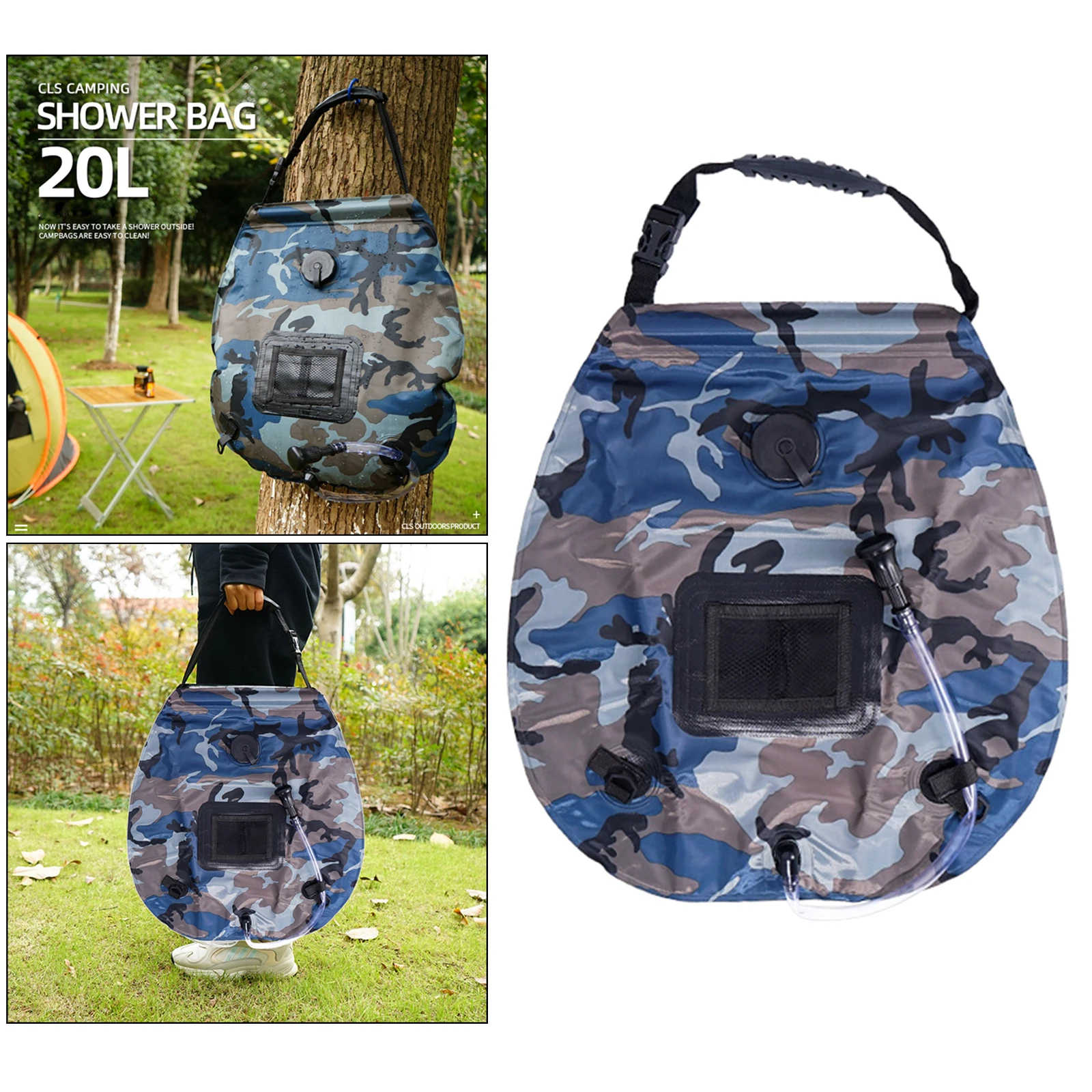 20L Solar Camping Shower Bag for Beach Swimming Hiking Outdoor Shower