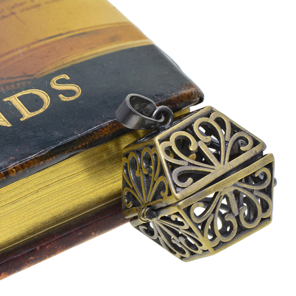 Hollow Magic Box Pendant DIY Necklace Accessories Copper Charms For Decor