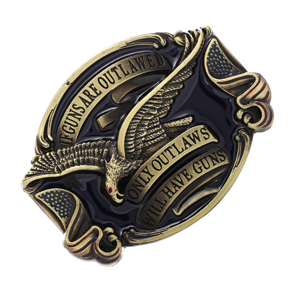 Antique Bronze Engraved Pattern Belt Buckle Vintage Western Cowboy Style