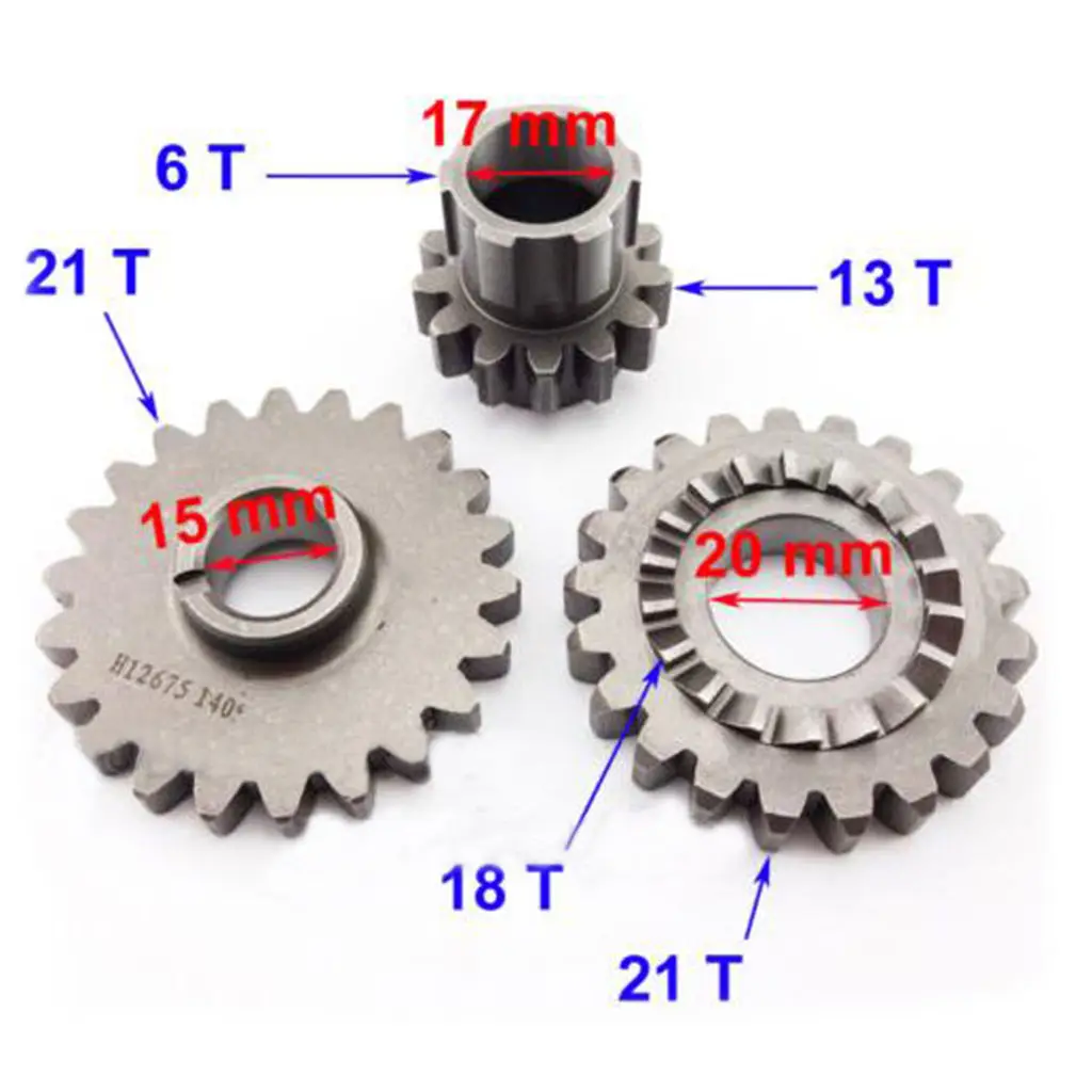 3x Pinion Sprocket Gear for Most 150cc 200cc Motorcycle Quad Scooters, Double