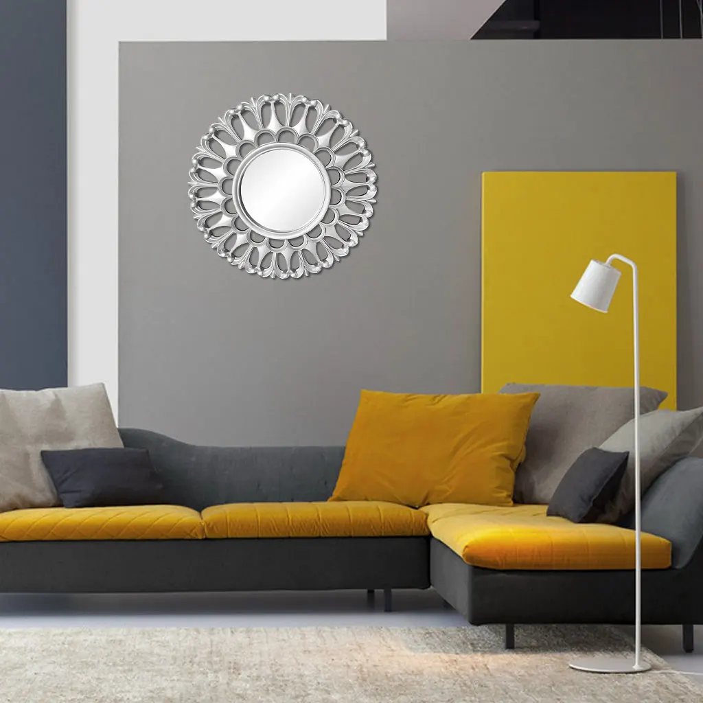 Silver Mirrors for Wall Decor, Wall Decorations for Living Room, Small Round Mirror Wall Decors for Bedroom & Bathroom