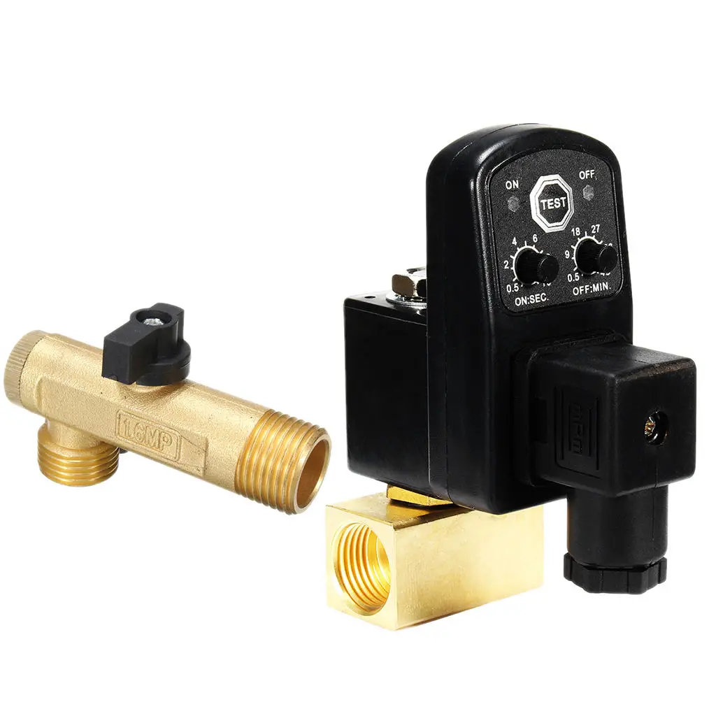 2 Ways Automatic Drain Valve Timed Drain Valve for Air Compressor Condensate Management