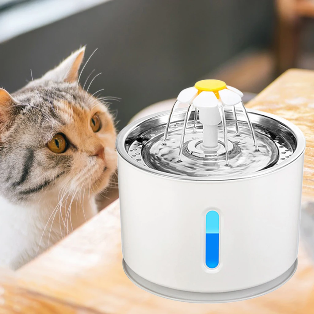 USB Pet Water Fountain, Ultra-Quiet Automatic Water Dispenser with 4 Stage Filters for Cat Dog Drinking Watering Bowls