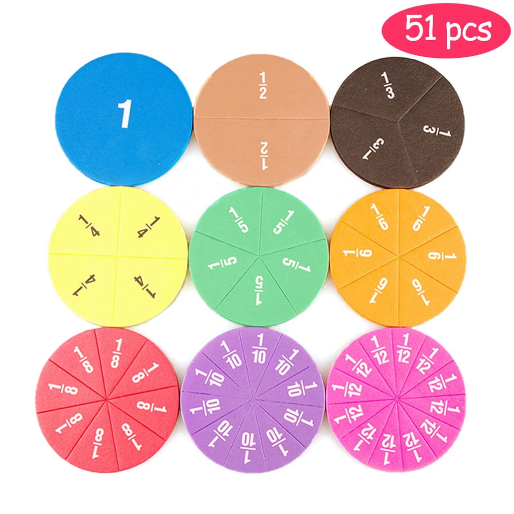 Circular Fractions Counting EVA Toys Children Operation Learning Toy Age 3+ Number Teaching Aids