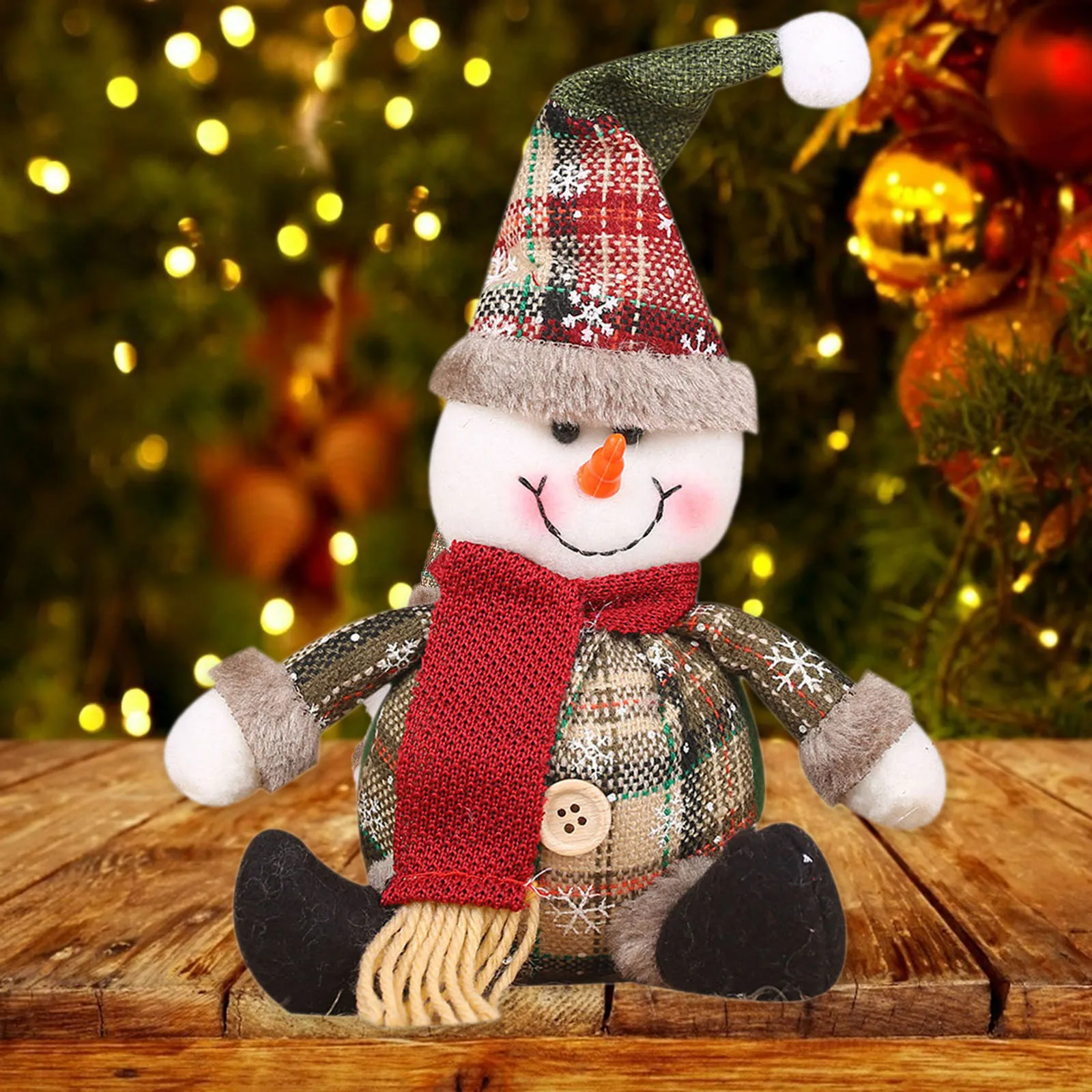 Xmas Hanging Doll Santa Clause Snowman Reindeer Plush Ornaments 3D Christmas Ornaments for Stocking Ball Bell Fireplace