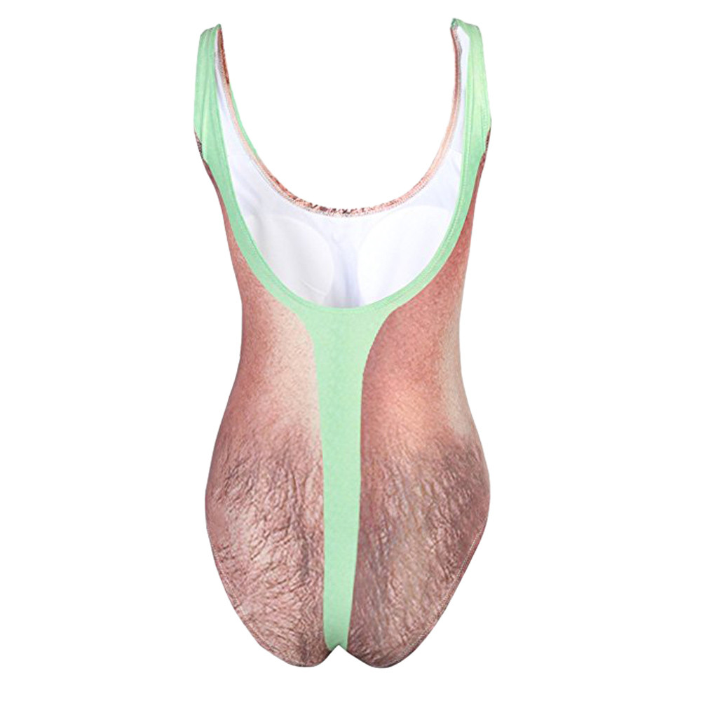Funny Chest Hair One piece Swimsuit 