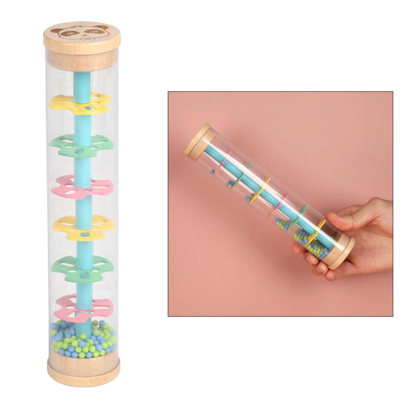 Rain Sound Tube Fun Puzzle Wooden Rain Sound Bar Colorful Raindrop Sound