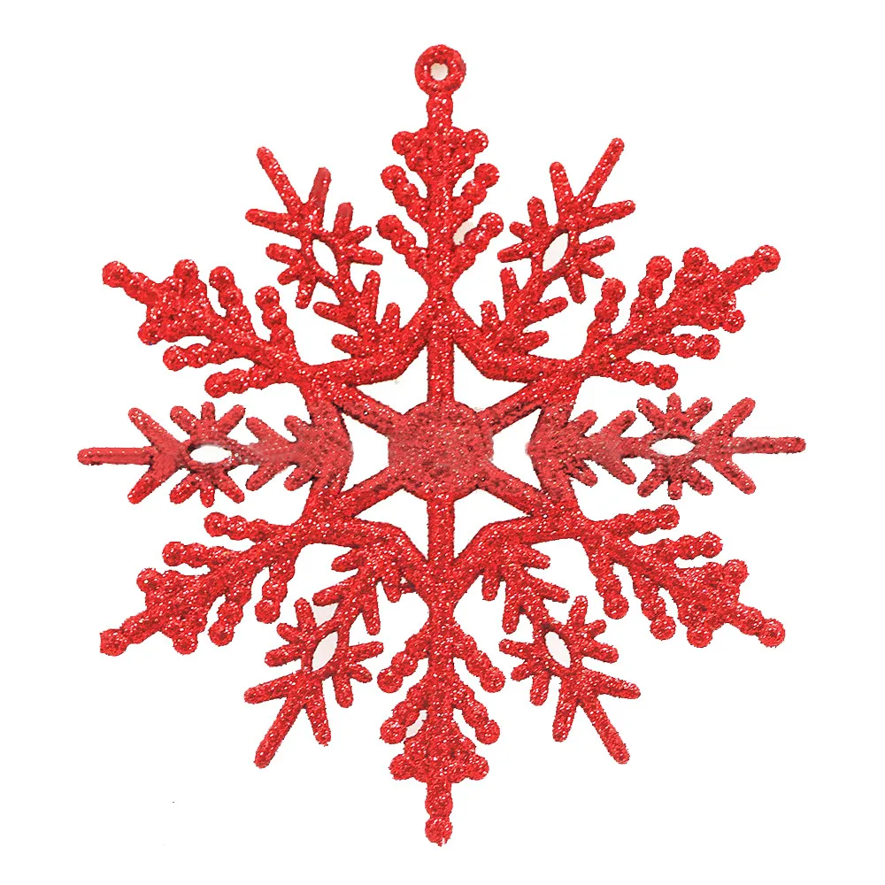 6pc 10cm Glitter New Snowflakes Xmas C4Z6 Christmas Tree Hanging Decor Baubles 