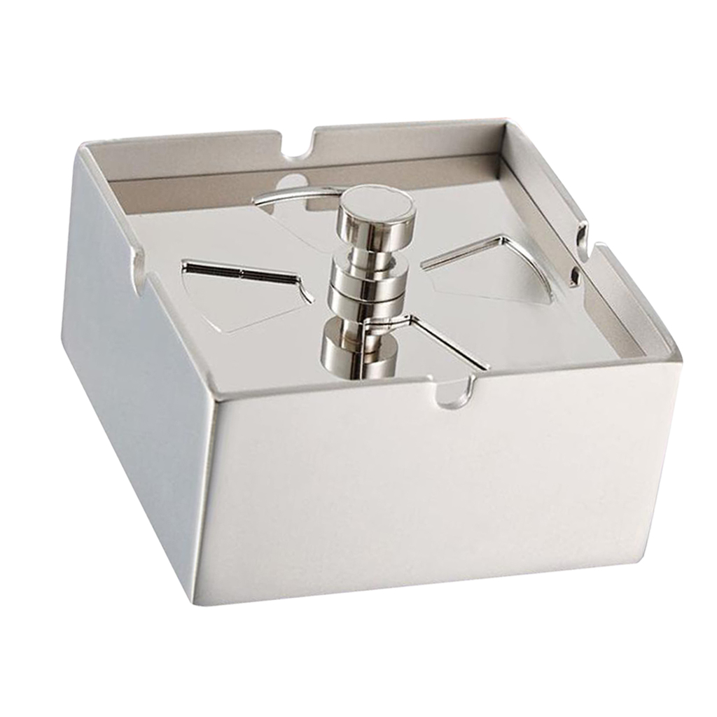 Stainless Steel Square Cigarette Ashtray Ash Tray Home Pub House Cafe Indoor Outdoor Home Office Car 5