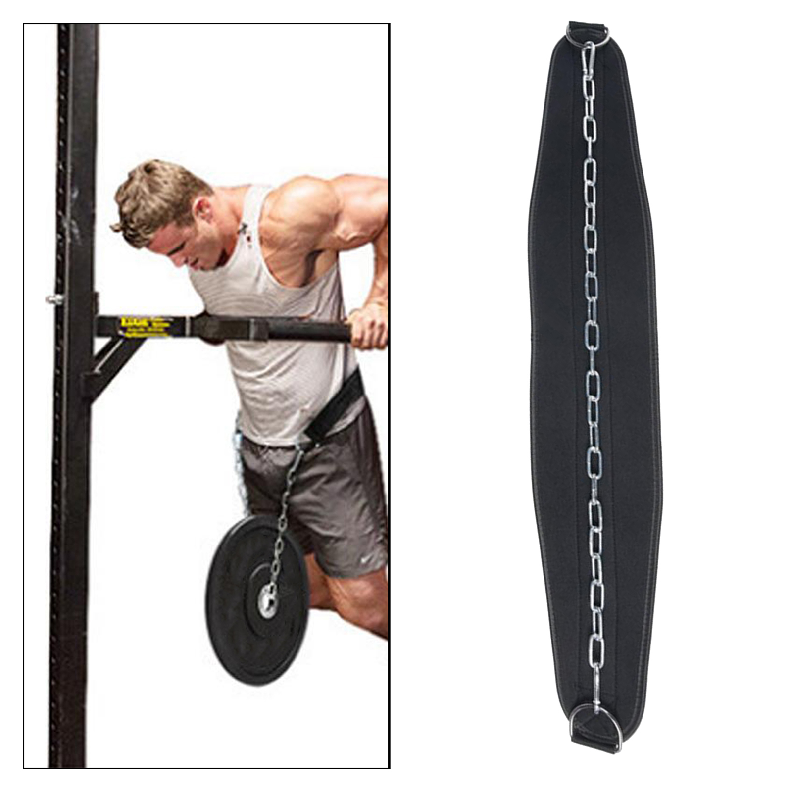 Immersion Belt Body Building Weightlifting Dip Chain Exercise Gym Training Toner