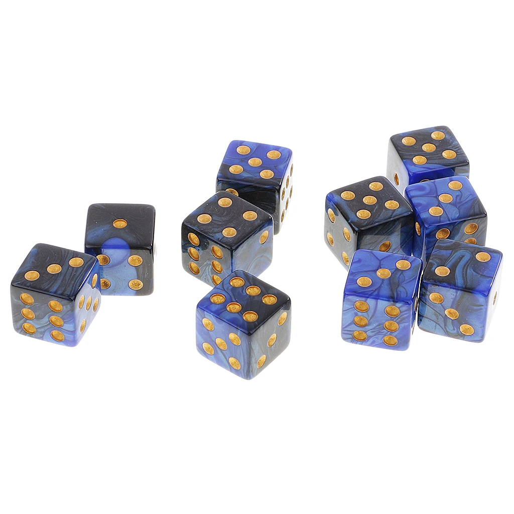 10 Pieces Six Sided D6 Dice Digital Dices Set for D&D RPG Game