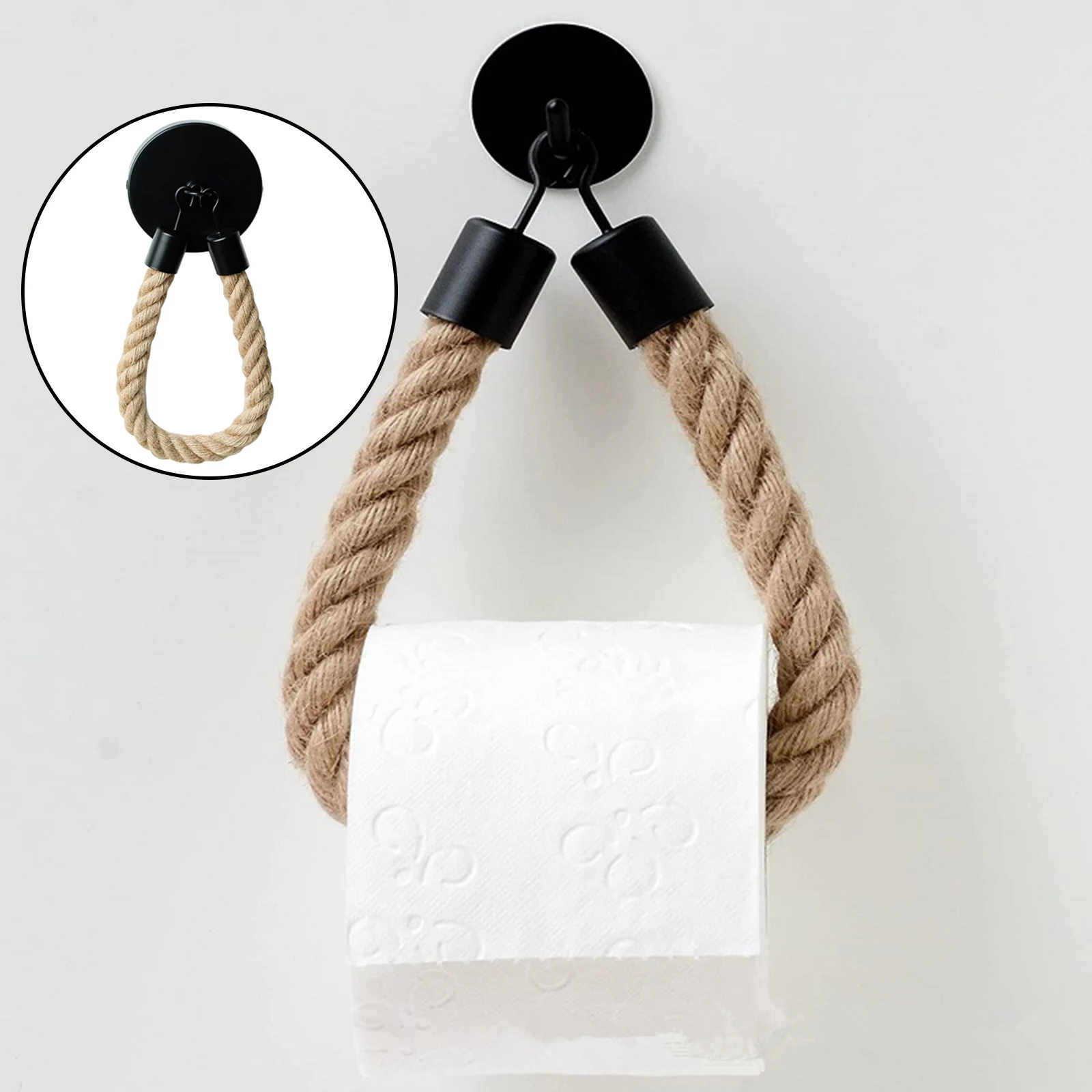 Towel Paper Holder Rope Toilet Paper Holder Roll Holder Towel Rack Wall Mounted Tissue Holder