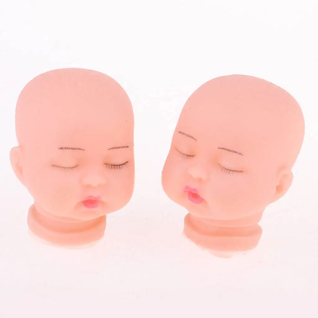 10 Pcs Lot DIY Cute Sleeping Doll Baby Heads Doll for Keychain Pendant Keyring Car Accessories 5.5cm