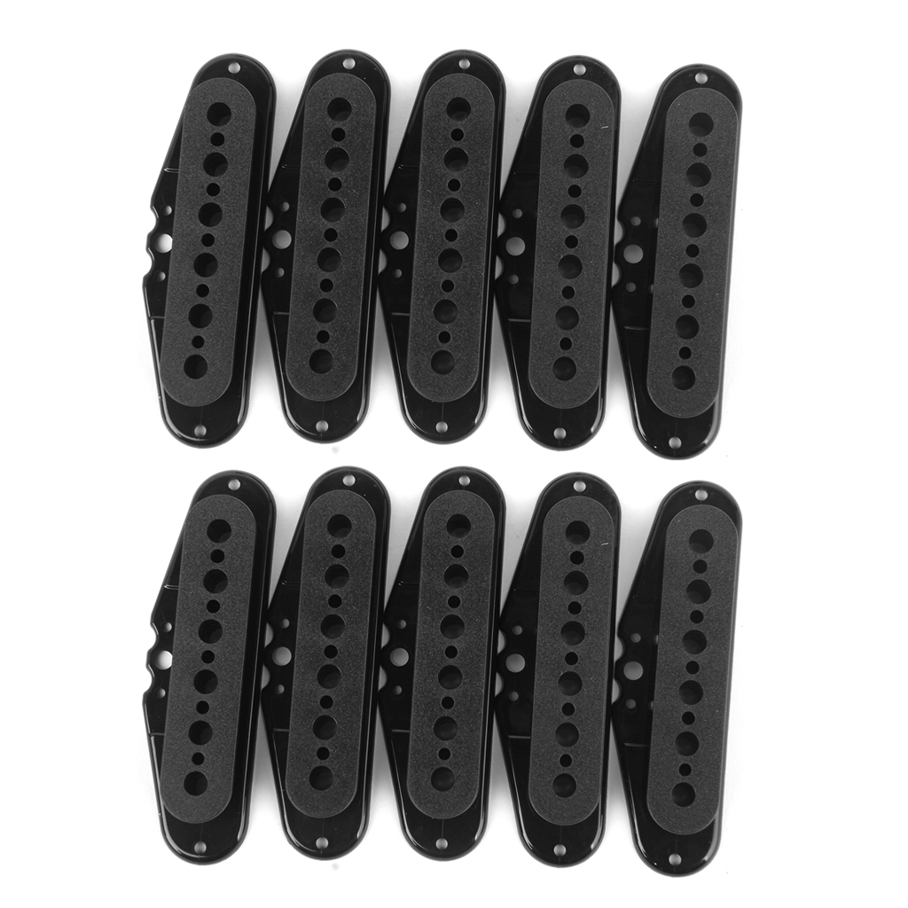Plastic Guitar Pickup Bobbins 48mm Pole Spacing Guitar Accs Set Of 10 Black