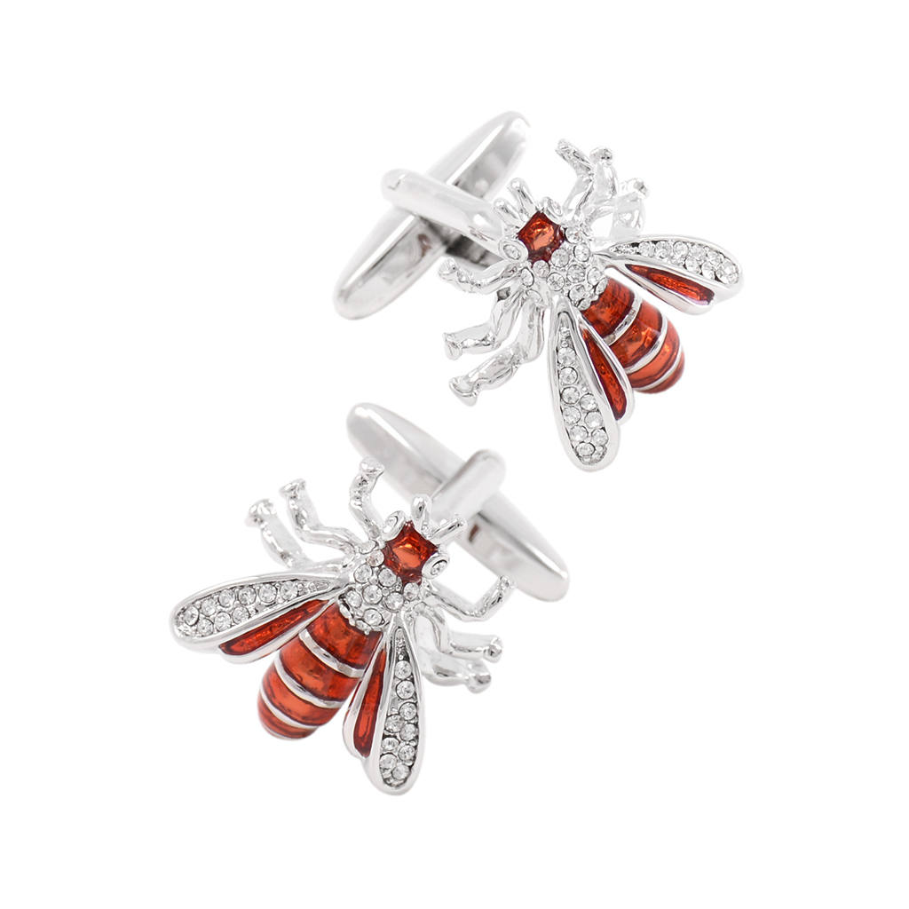 Crystal Bee Copper Wedding Formal Wear Fashion Insect Cufflinks For Men