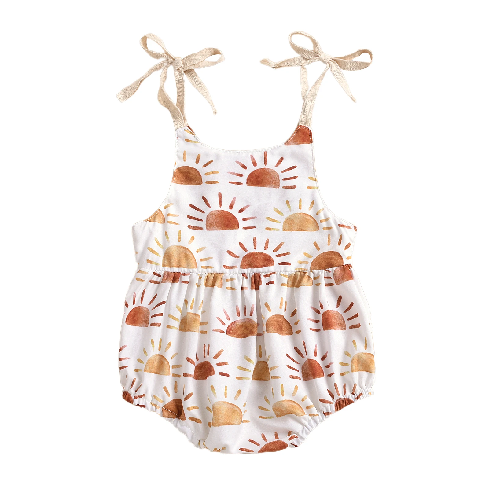 0-24M Newborn Infant Baby Girl Sun Sunflowe Print Sleeveless Romper Jumpsuit Summer Toddler Clothing Baby Bodysuits for girl 