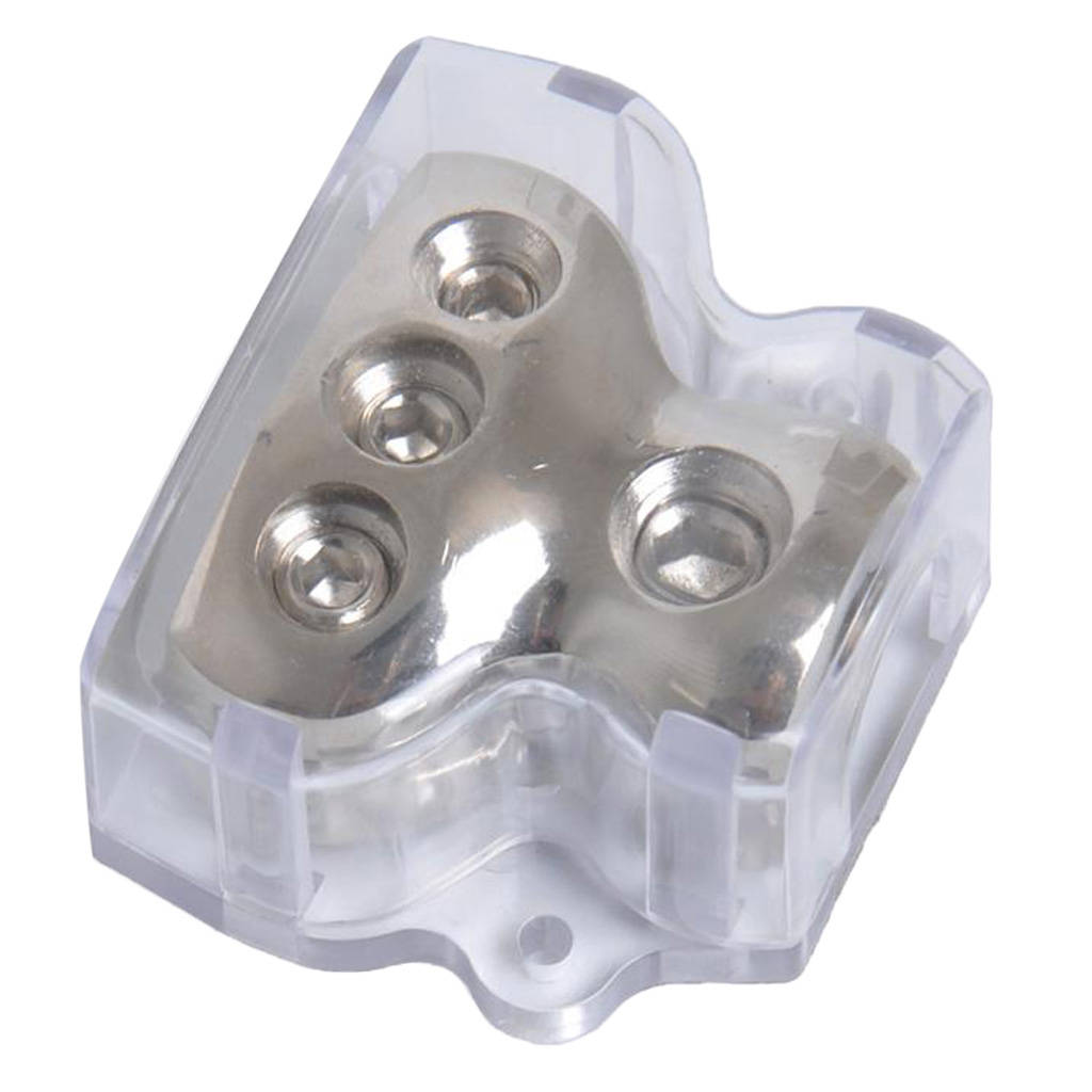 3-Way Car Audio Stereo Amp Power/Ground Cable Splitter Distribution Block