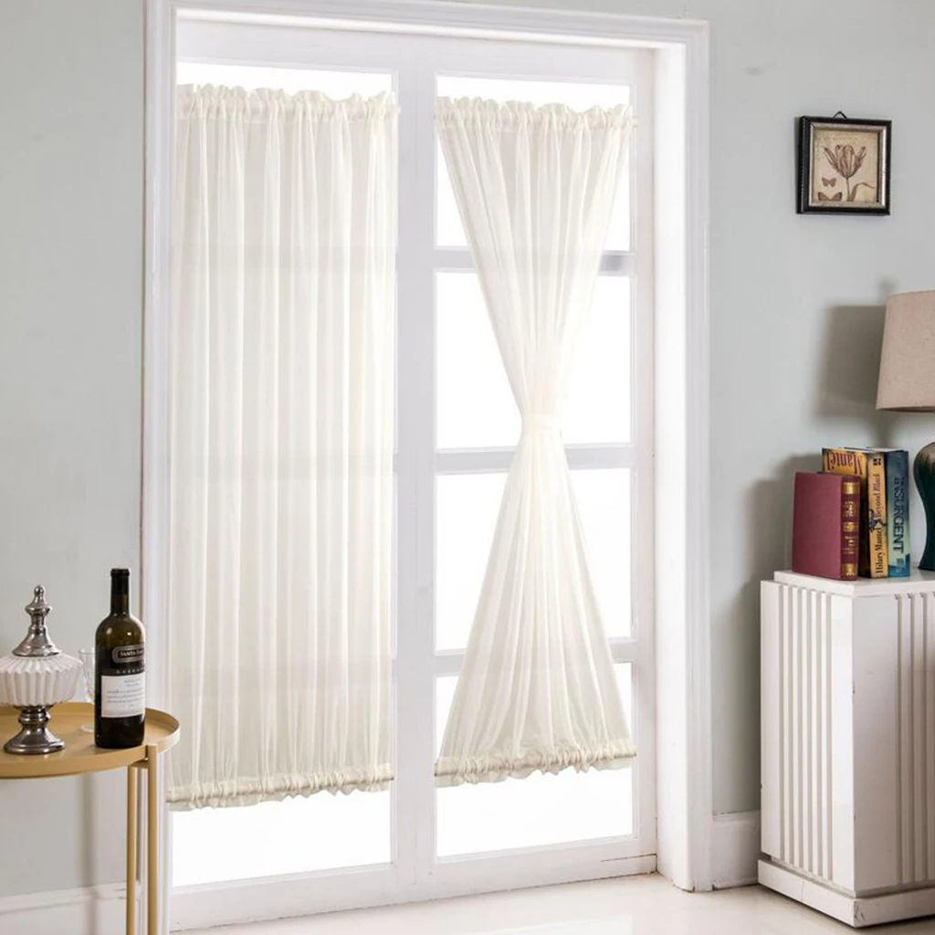 Blackout Patio French Door/Glass Curtain Panel White 64x183cm