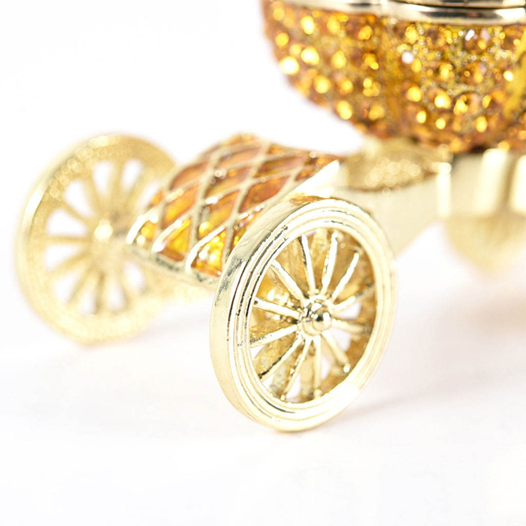 Pumpkin Trinket Box Ornament Cinderella Carriage Jewelry Display Organizer