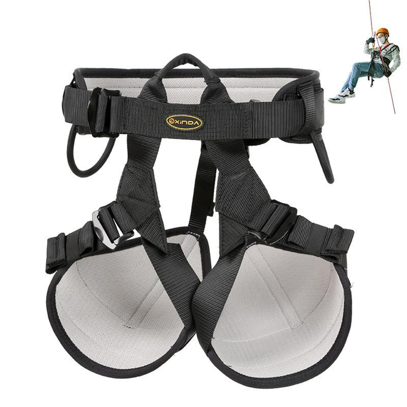 Professional Outdoor Sports Safety Belt Rock Mountain Climbing Harness Waist Support Half Body Seat Belt Aerial Survival