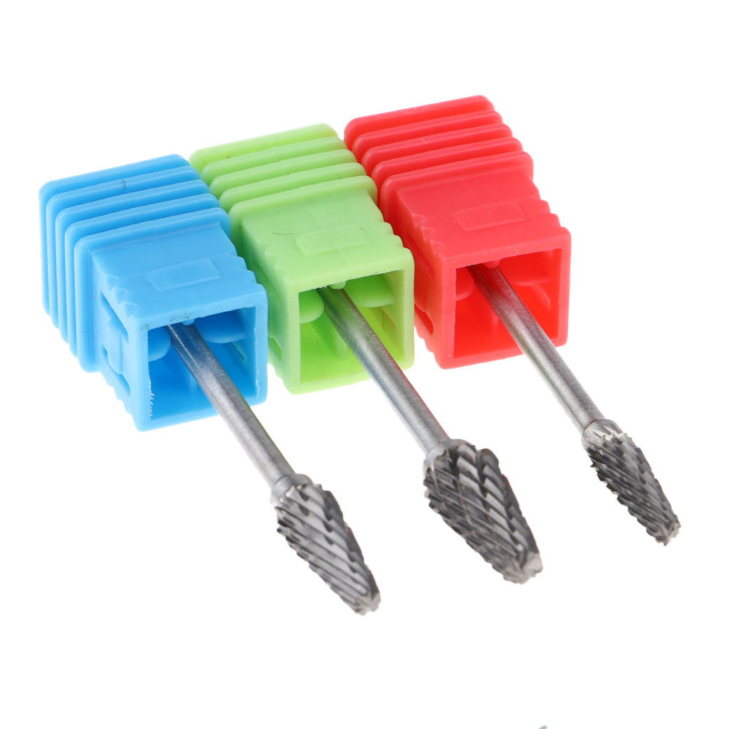 Set of 3 Pieces Heavy Duty Steel Nail Drill Bit 3/32 Manicure Accessories Tools